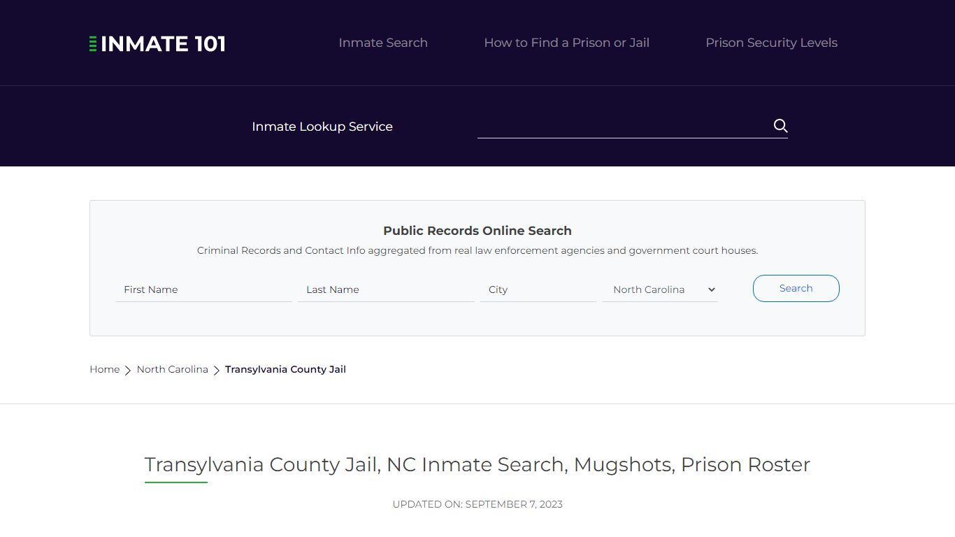 Transylvania County Jail, NC Inmate Search, Mugshots, Prison Roster